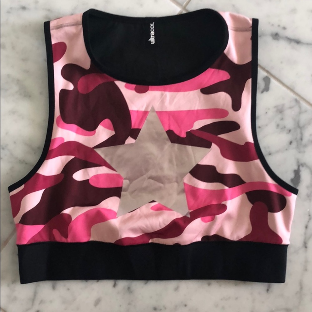 NWOT Ultracor pink camp sports bra size large